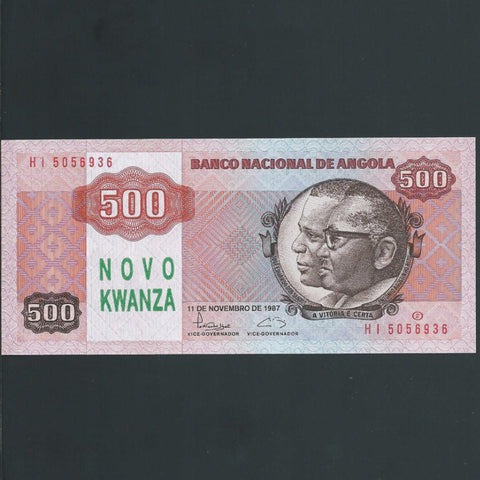 P.123 Angola 500 Novo Kwanza overprint, UNC - Colin Narbeth & Son Ltd. - 1