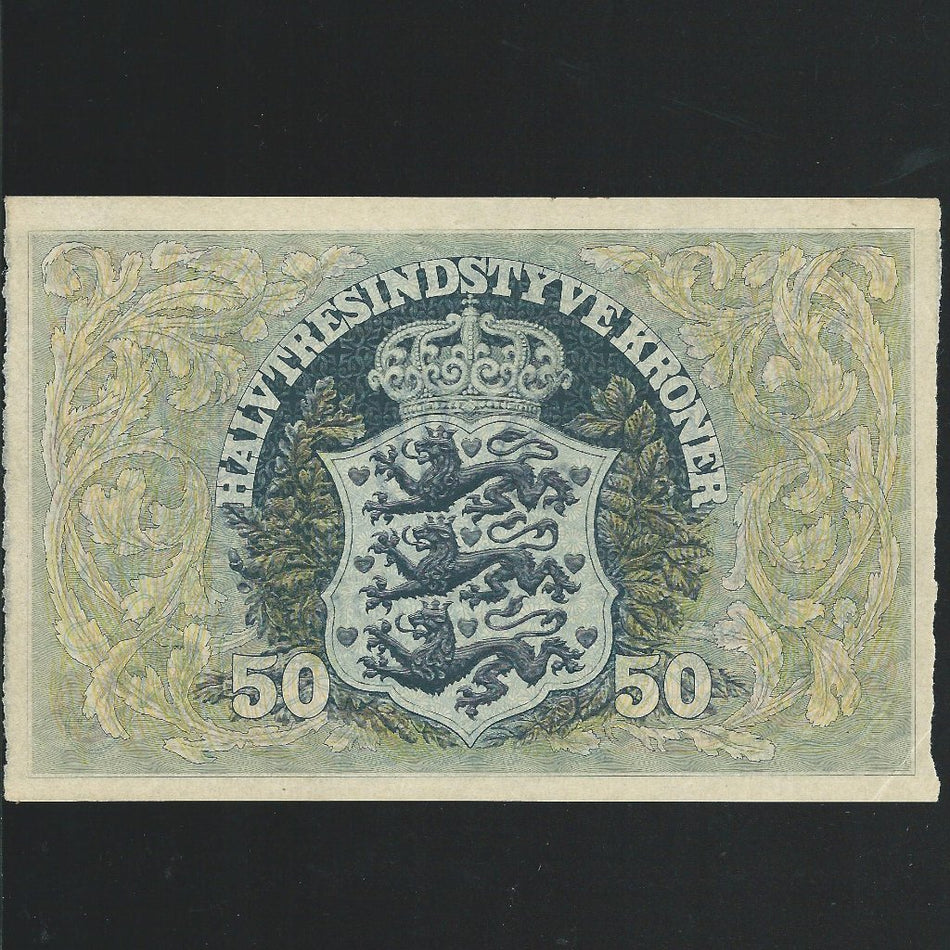 Denmark (P32d) 50 Kroner, 1942, Good EF
