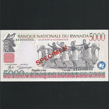 Rwanda (P28) 5000 Francs specimen, 1998, A000000, UNC
