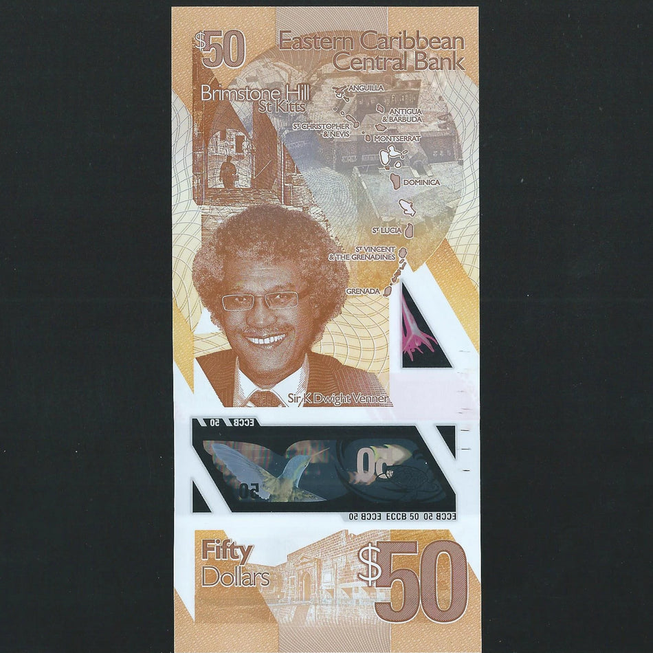 East Caribbean $50 polymer (new issue) UNC