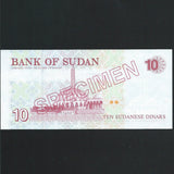 Sudan (P52a) 10 Dinar specimen, 1993, UNC
