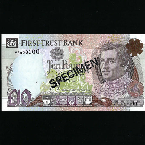 Northern Ireland (P136s) £10 specimen, 1st January 2012, First Trust Bank, J. Kitty signature, A/UNC