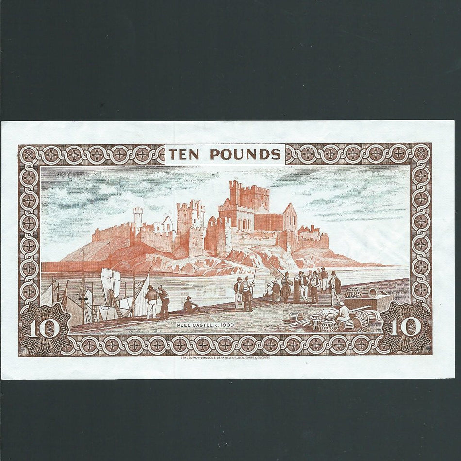 Isle of Man (P36a) £10, QEII, Dawson, without prefix 896906, VF/ EF