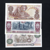 Colombia (P413b, P407g and P409d) 2, 10 & 20 Pesos, packet of 3 notes, UNC
