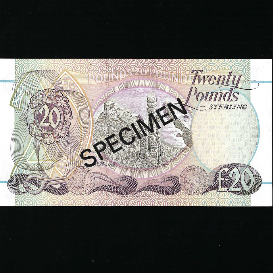 Northern Ireland (P133s) £20 specimen, 1st March 1996, First Trust Bank, D. Harvey signature, A/UNC