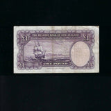 New Zealand (P159a) £1, 1940-55, Captain Cook, Hanna signature, Good Fine