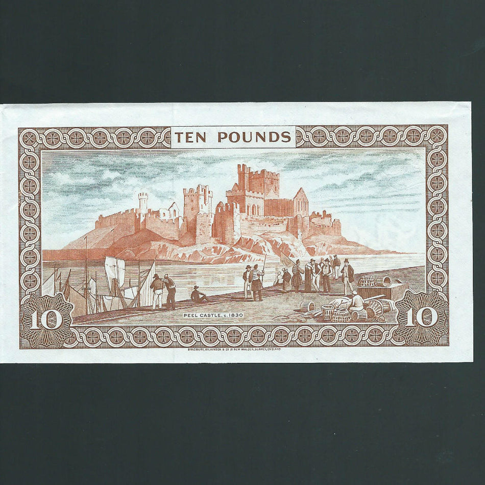 Isle of Man (P36) £10 proof note, QEII, no serials or signatures, Good EF