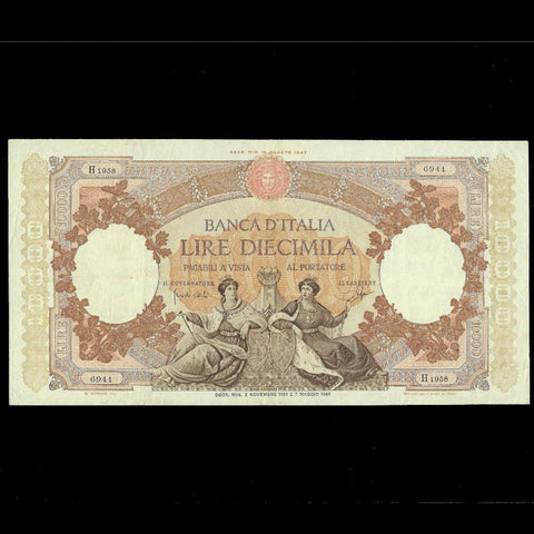 Italy (P.89d) 10000 Lire, 1961, Carli/ Ripa, VF