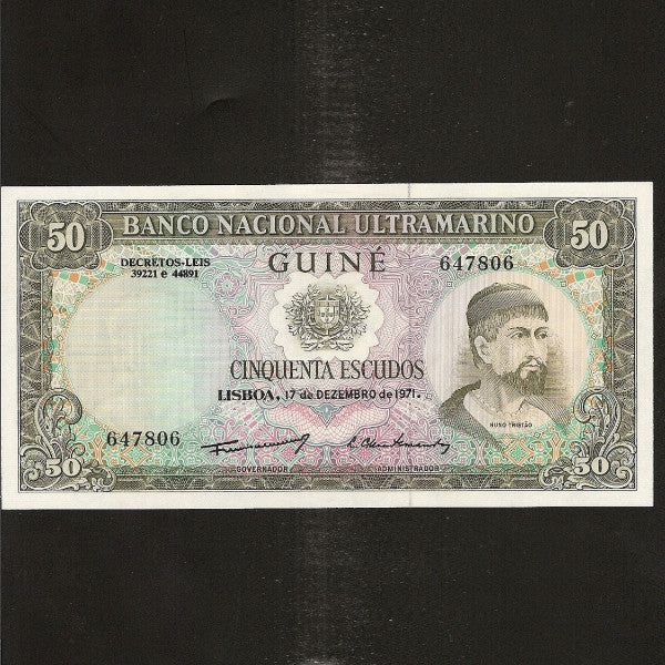 P.44 Portuguese Guinea 50 Escudos (1971) UNC - Colin Narbeth & Son Ltd.