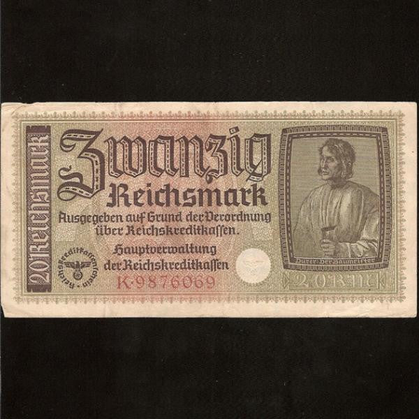 P.R139 Germany 20 Reichsmark (1940-45) FINE - Colin Narbeth & Son Ltd. - 1