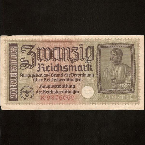 P.R139 Germany 20 Reichsmark (1940-45) FINE - Colin Narbeth & Son Ltd. - 1