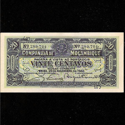 PR.28 Mozambique 20 Centavos (1933) EF - Colin Narbeth & Son Ltd.