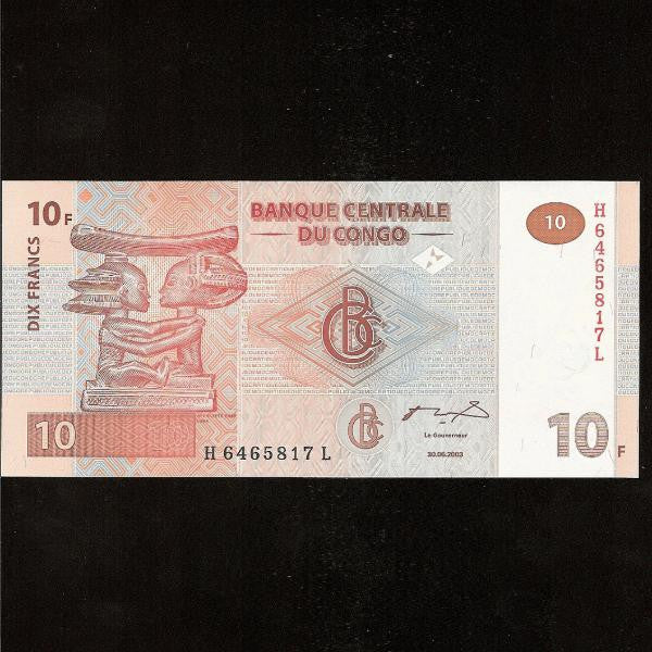 P.93 Congo Democratic Republic 10 Francs (30.06.2003) UNC - Colin Narbeth & Son Ltd.